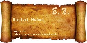 Bajtai Noémi névjegykártya